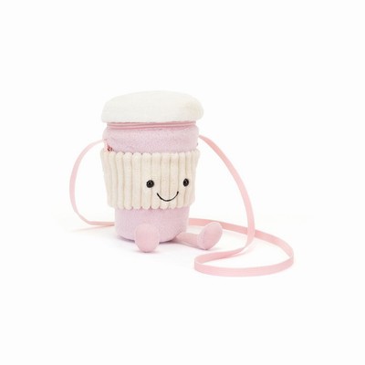 Jellycat Amuseables Coffee-To-Go Pink Bag Australia | 106827NQY